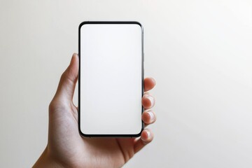 Hand Holding Smartphone Mockup Isolated created with Generative AI