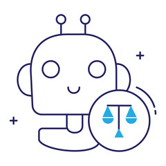 Robot Safety and Ethics Vector Icon Design, robot ethics, ethical AI, robotics law, AI regulation, automation, artificial intelligence
