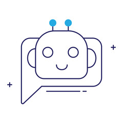 Customer Support Chat Bot Icon Design, AI assistant, virtual assistant, automated responses, chatbot technology