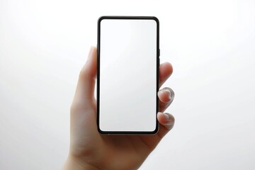 Hand Holding Smartphone Mockup Isolated created with Generative AI