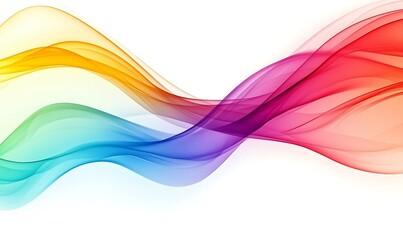 Bright and bold color spectrum line waves with a minimalistic layout on white