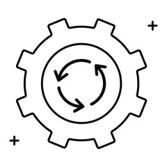 Product Disassembly and Reverse Engineering Icon, system analysis, technology, process tools, tech systems