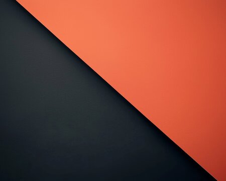A sleek abstract background featuring a minimalist black and orange diagonal split, perfect for modern designs or branding. - Powered by Adobe