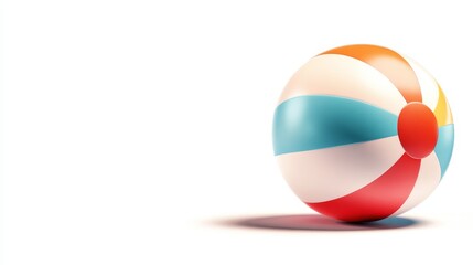 Colorful Beach Ball Isolated on White Background