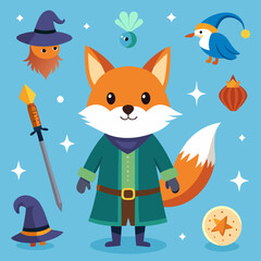 Fantasy Adventure Foxes: Vector Illustrations of Magical Fox Characters