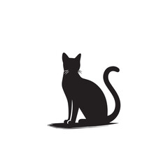 Fototapeta premium Funny cat vector design. Cat playing vector illustration black and white.