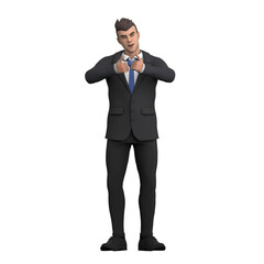 Obraz premium 3D Animated Lawyer. A male lawyer stands with both thumbs up, as if giving encouragement. Male Legal Figure