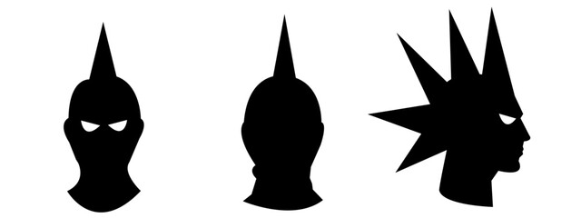 Set of mask silhouettes. vector illustration.