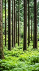 Obraz premium Serene Japanese forest bathing scene