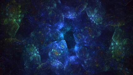 3D manual rendering abstract technology fractal background. Its not AI Generatd illustration.
