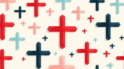 Obraz premium Colorful Crosses Pattern Background