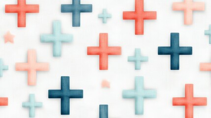 Obraz premium Colorful Plus Signs Pattern Background Texture