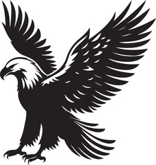 Eagle silhouette vector and illustration