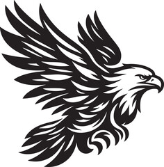 Eagle silhouette vector and illustration