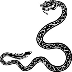 Obraz premium Chinese snake ornament border drawing