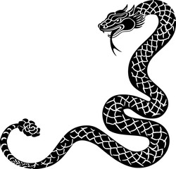 Chinese snake ornament border drawing
