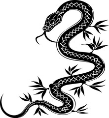 Chinese snake ornament border drawing