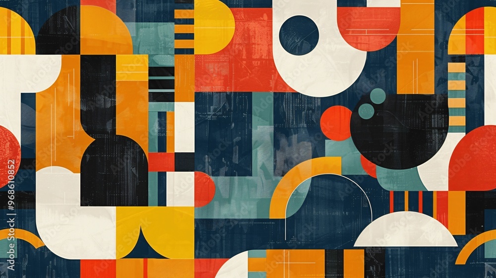 Aufkleber abstract geometric pattern with colorful shapes