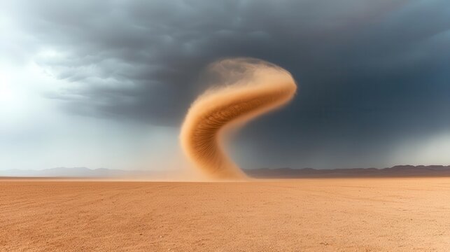 Dramatic dust devil in the desert