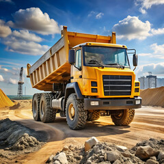 Obraz premium front dumper truck at the construction site