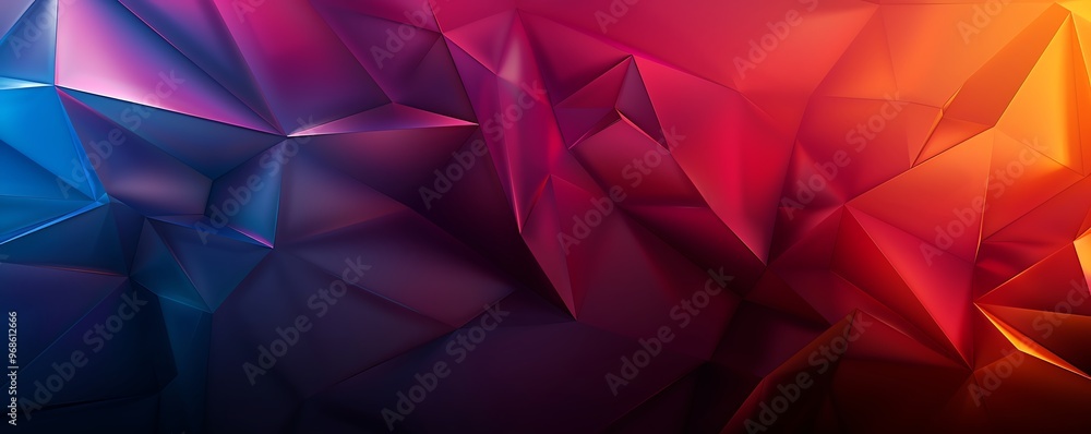 Poster vibrant abstract background featuring dynamic gradients and sharp geometric shapes, ideal for modern