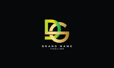 DG, GD, Abstract initial monogram letter alphabet logo design