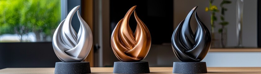 Sleek, modern sculpture with clean lines and minimalist aesthetics, contemporary, visual simplicity