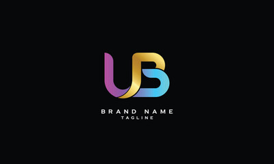 UB, BU, Abstract initial monogram letter alphabet logo design