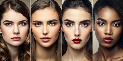 With her thick, angled brows, the model frames her angular jawline, creating the illusion of a more refined