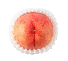 Peaches placed on a white background.