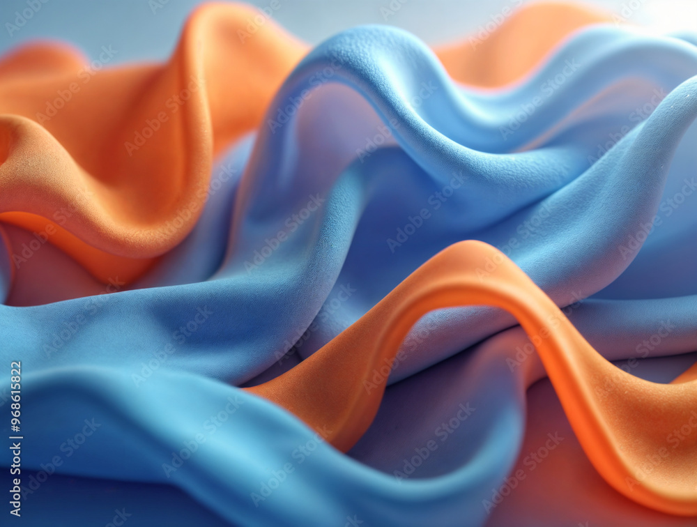 Poster digital curved cloth lines with bokeh abstract background generative ai