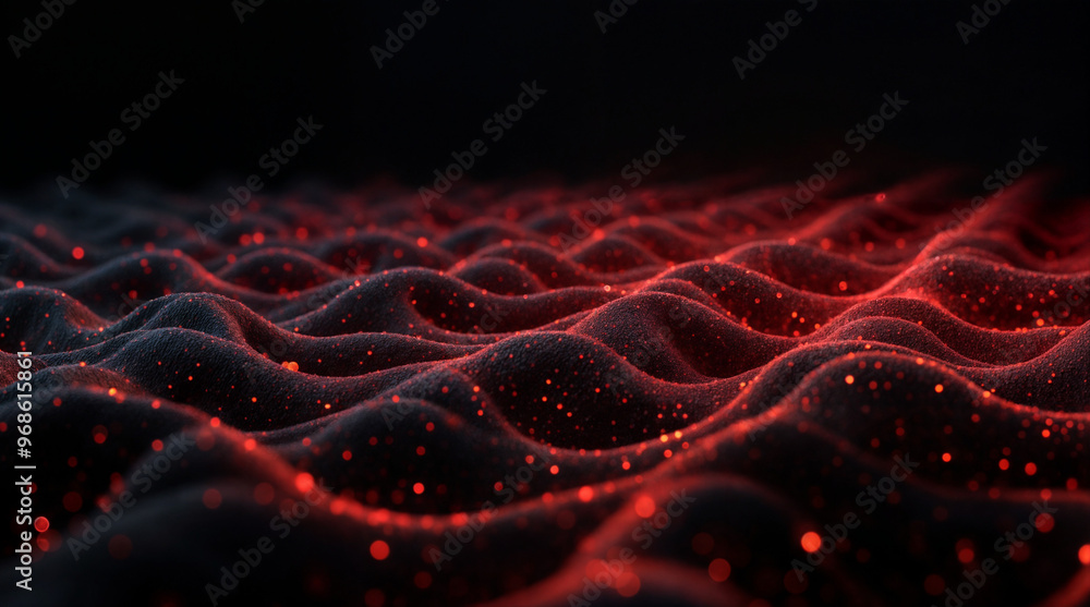 Poster digital wave background with shimmers and bokeh generative ai