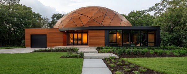 Modern sustainable geodesic dome home