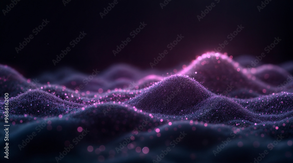Poster digital wave background with shimmers and bokeh generative ai