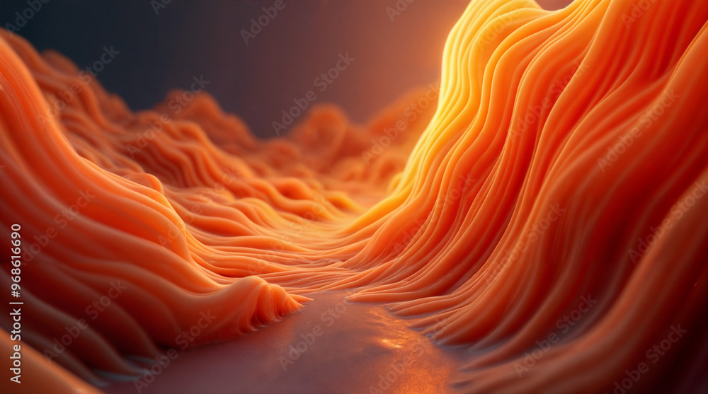 Poster digital curved cloth lines with bokeh abstract background generative ai
