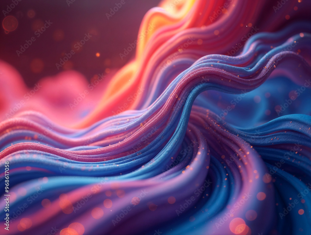 Poster digital wave background with shimmers and bokeh generative ai