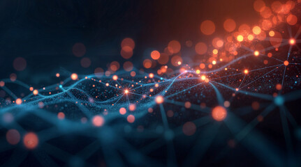 digital wave background with shimmers and bokeh Generative AI