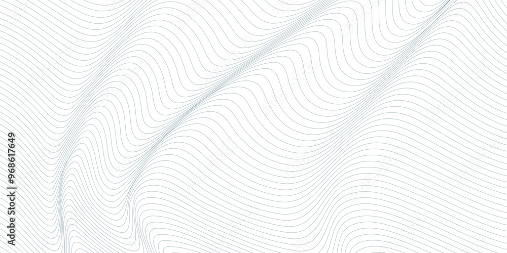 Poster abstract minimal background with thin wavy lines. dynamic stripes pattern