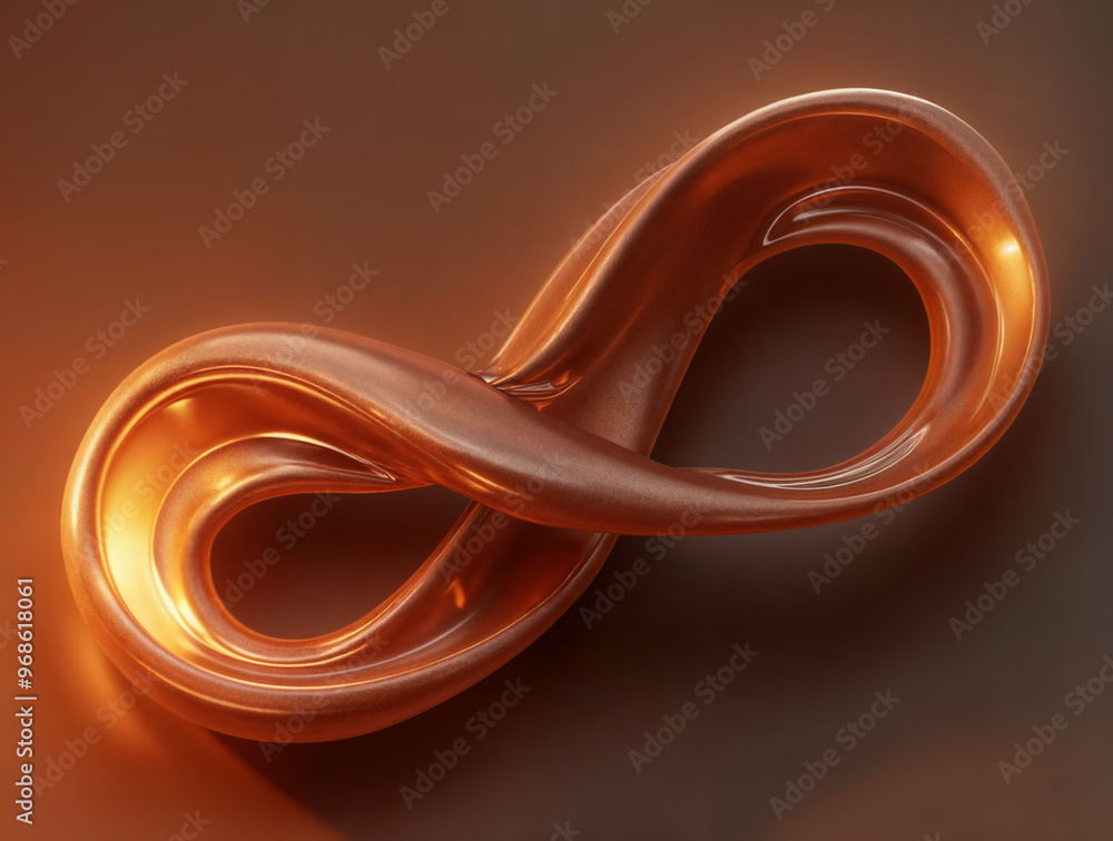 Aufkleber abstract twist caramel in the shape of infinity. generative ai