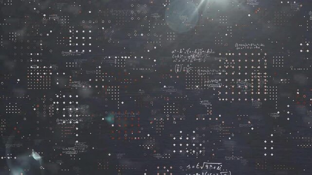 Animation of digital data processing over black background