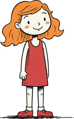 Smiling Girl in Red Dress
