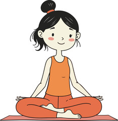 Girl Meditating in Yoga Pose