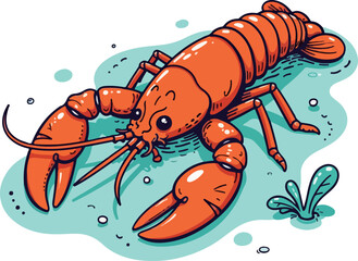 Cartoon Lobster Illustration