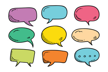 set of hand drawn Speech bubble vector illustration