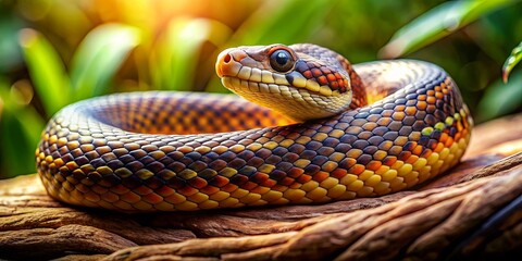 Fototapeta premium Explore the symbolism of the Snake in the Chinese Zodiac with this stock photo featuring elements of wisdom, intuition, and transformation