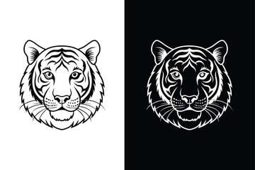 Tiger Head Silhouette. Simple and Striking Vector Icon