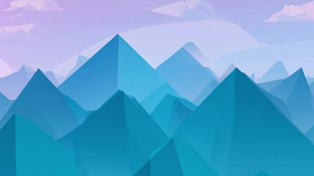 Abstract Polygonal Mountains in Blue Tones