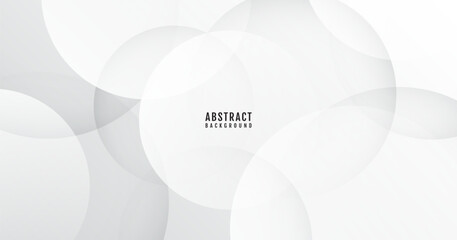 3D white abstract background overlap layer on bright space with cutout shape effect decoration. Modern graphic design element circles style concept for web banner, flyer, card, or brochure cover