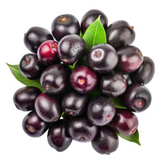 Fototapeta premium Pile of jamun top view isolated on transparent background