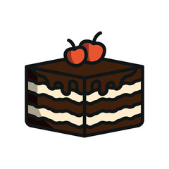 Tiramisu food beverage icon vector basic design simple and modern